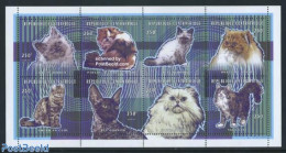 Central Africa 1998 Cats 8v M/s, Mint NH, Nature - Cats - Central African Republic