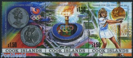 Cook Islands 1988 Olympic Games Seoul 3v [::], Mint NH, Sport - Various - Olympic Games - Tennis - Money On Stamps - Tennis