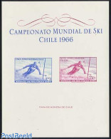 Chile 1966 Skiing Imperforated Sheet, Mint NH, Sport - Skiing - Skisport