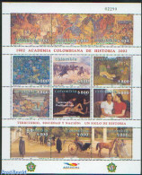 Colombia 2002 History 12v M/s, Mint NH, History - Nature - Science - History - Horses - Mining - Art - Paintings - Colombia