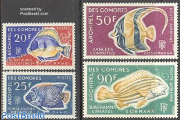 Comoros 1968 Fish 4v, Unused (hinged), Nature - Fish - Pesci