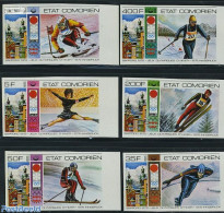 Comoros 1976 Winter Olympic Games 6v Imperforated, Mint NH, Sport - Olympic Winter Games - Skating - Skiing - Skiing