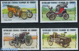 Comoros 1984 Automobiles 4v, Mint NH, Transport - Automobiles - Auto's