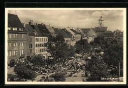 AK Schweinfurt, Markt Mit Besuchern Im Sommer  - Schweinfurt