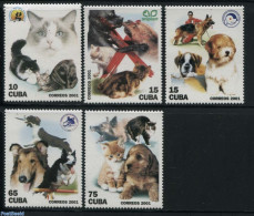 Cuba 2001 Cats & Dogs 5v, Mint NH, Nature - Cats - Dogs - Nuovi