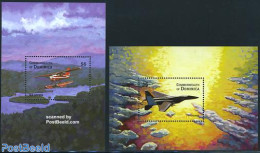 Dominica 1998 Aeroplanes 2 S/s, Mint NH, Transport - Aircraft & Aviation - Vliegtuigen