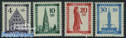 Germany, French Zone 1949 Baden, Freiburg Cathedral Reconstruction 4v, Mint NH, Religion - Churches, Temples, Mosques,.. - Eglises Et Cathédrales