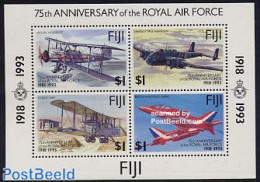 Fiji 1993 RAF S/s, Mint NH, Transport - Aircraft & Aviation - Vliegtuigen