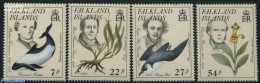 Falkland Islands 1985 Nature Scientists 4v, Mint NH, Nature - Birds - Fish - Flowers & Plants - Sea Mammals - Pesci