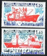 French Antarctic Territory 1977 Cargo Ships 2v, Mint NH, Nature - Science - Transport - Penguins - Sea Mammals - The A.. - Ungebraucht