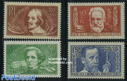 France 1936 Famous Persons 4v, Unused (hinged), Health - Performance Art - Health - Music - Art - Authors - Neufs