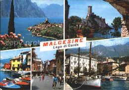 72340992 Malcesine Lago Di Garda Panorama Gardasee Hafen Segelboot Strassenparti - Other & Unclassified