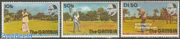 Gambia 1976 Independence, Golf 3v, Mint NH, History - Sport - Politicians - Golf - Sport (other And Mixed) - Golf