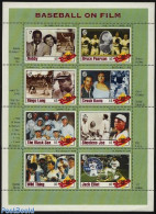 Gambia 1993 Baseball Film 8v M/s, Jackie Robinson, Mint NH, Performance Art - Sport - Film - Movie Stars - Baseball - .. - Kino