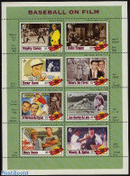 Gambia 1993 Baseball Film 8v M/s, Casey At The Bat, Mint NH, Performance Art - Sport - Film - Movie Stars - Baseball -.. - Cinema