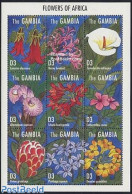 Gambia 1995 Flowers 9v M/s, Mint NH, Nature - Flowers & Plants - Gambie (...-1964)
