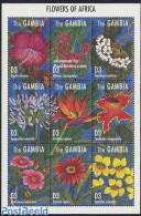 Gambia 1995 Flowers 9v M/s, Kigelia, Mint NH, Nature - Flowers & Plants - Gambia (...-1964)