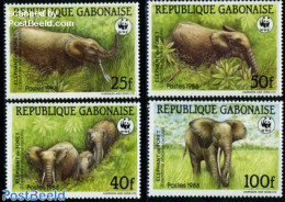 Gabon 1988 WWF/Elephants 4v, Mint NH, Nature - Elephants - World Wildlife Fund (WWF) - Unused Stamps