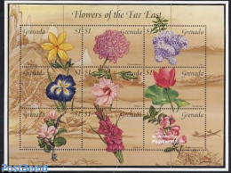Grenada 1996 Flowers Of The Far East 9v M/s, Mint NH, Nature - Flowers & Plants - Andere & Zonder Classificatie