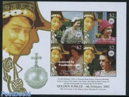 Grenada Grenadines 2002 Golden Jubilee 4v M/s, Mint NH, History - Kings & Queens (Royalty) - Royalties, Royals