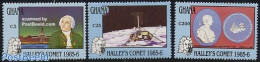 Ghana 1987 Halleys Comet 3v, Mint NH, Science - Astronomy - Halley's Comet - Astrologie