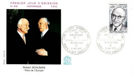 FRANKREICH MI-NR. 1918 FDC MITLÄUFER 1975 - ROBERT SCHUMAN - 1970-1979