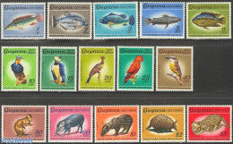 Guyana 1968 Animals 15v, Without WM, Mint NH, Nature - Animals (others & Mixed) - Birds - Fish - Kingfishers - Poissons