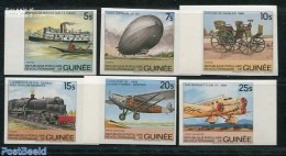 Guinea, Republic 1984 Traffic 6v Imperforated, Mint NH, Transport - Automobiles - Aircraft & Aviation - Railways - Shi.. - Autos