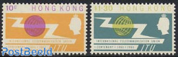 Hong Kong 1965 I.T.U. Centenary 2v, Unused (hinged), Science - Various - Telecommunication - I.T.U. - Neufs