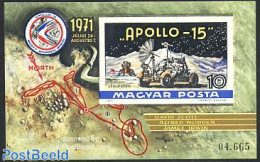 Hungary 1972 Apollo 15 S/s Imperforated, Mint NH, Transport - Space Exploration - Ungebraucht