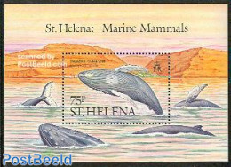 Saint Helena 1987 Whales S/s, Mint NH, Nature - Sea Mammals - Sint-Helena
