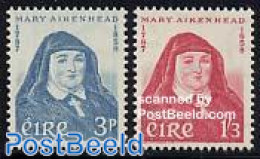 Ireland 1958 Mary Aikenhead 2v, Unused (hinged), Religion - Religion - Unused Stamps