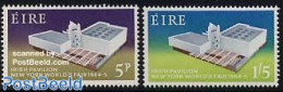 Ireland 1964 World Expo New York 2v, Mint NH, Various - World Expositions - Art - Modern Architecture - Unused Stamps