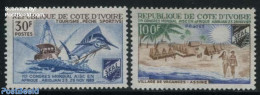 Ivory Coast 1969 Skal Club Congress 2v, Mint NH, Nature - Transport - Various - Fish - Fishing - Ships And Boats - Tou.. - Ongebruikt