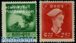Japan 1948 Red Cross 2v, Mint NH, Health - Nature - Red Cross - Birds - Ongebruikt