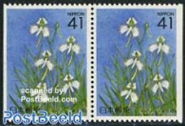 Japan 1991 Tokyo, Flowers Booklet Pair, Mint NH, Nature - Flowers & Plants - Ungebraucht