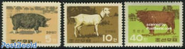Korea, North 1967 Domestic Animals 3v, Mint NH, Nature - Animals (others & Mixed) - Cattle - Korea (Nord-)