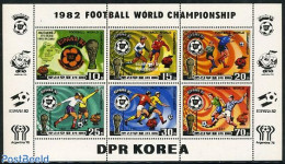 Korea, North 1981 World Cup Football 6v M/s, Mint NH, Sport - Football - Korea, North