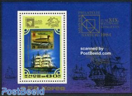 Korea, North 1984 UPU Congress Hamburg S/s, Mint NH, Transport - Stamps On Stamps - U.P.U. - Ships And Boats - Stamps On Stamps