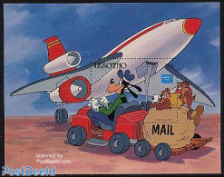 Lesotho 1986 Ameripex, Disney S/s, Mint NH, Transport - Aircraft & Aviation - Art - Disney - Airplanes