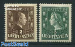 Liechtenstein 1944 Definitives 2v, Mint NH, History - Kings & Queens (Royalty) - Ongebruikt