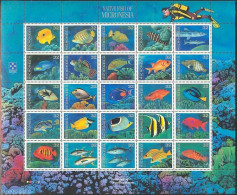 Micronesia 1996 Native Fish 25v M/s, Mint NH, Nature - Sport - Fish - Diving - Fische