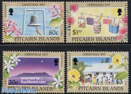 Pitcairn Islands 1997 Christmas 4v, Mint NH, Nature - Religion - Flowers & Plants - Christmas - Navidad