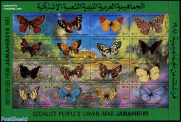 Libya Kingdom 1981 Butterflies 16v M/s, Mint NH, Nature - Butterflies - Sonstige & Ohne Zuordnung