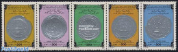 Libya Kingdom 1984 Coins 5v [::::], Mint NH, Various - Money On Stamps - Münzen