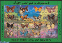 Libya Kingdom 1981 Butterflies 16v M/s, Mint NH, Nature - Butterflies - Andere & Zonder Classificatie
