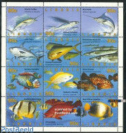 Liberia 1996 Fish 12v M/s, Mint NH, Nature - Fish - Poissons