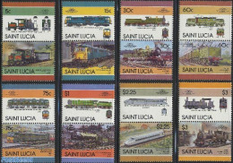 Saint Lucia 1986 Locomotives 8x2v [:], Mint NH, Transport - Railways - Eisenbahnen