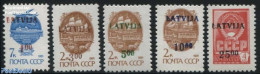 Latvia 1992 Overprints 5v, Mint NH - Andere & Zonder Classificatie