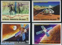 Madagascar 1976 Viking Mission 4v Imperforated, Mint NH, Transport - Space Exploration - Autres & Non Classés